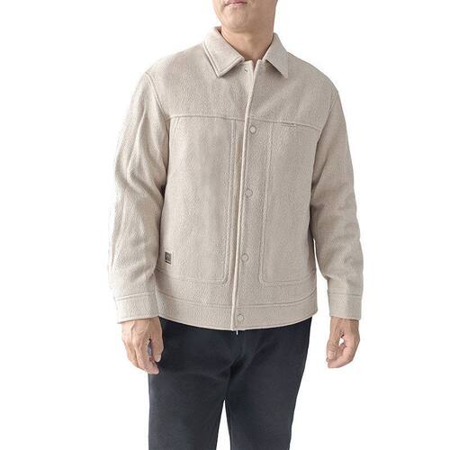 贝哆哈男士冬季羽绒服毛呢外套保暖90绒鸭绒羊毛呢休闲商务夹克