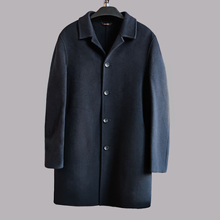 贝哆哈男士双面呢男式大衣秋冬中长款轻奢商务羊毛风衣呢子外套