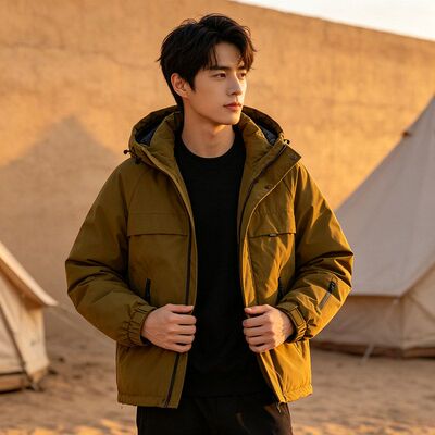 贝哆哈男士女士羽绒服情侣款冬季户外冲锋工装羽绒服保暖鸭绒外套