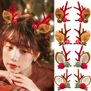 圣诞节日儿童发饰森系鹿角发夹蘑菇铃铛鸭嘴夹子刘海夹女搞怪饰品