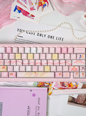 百变小樱可爱甜心键帽PBT材质五面热升华适配ace68 atk68 k99 x87