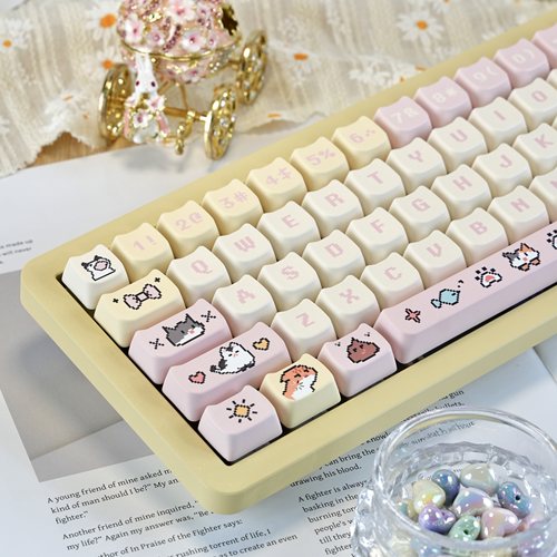 像素哈基米猫猫头主题键帽原厂高度PBT适配60 68 75 87 98 99 104