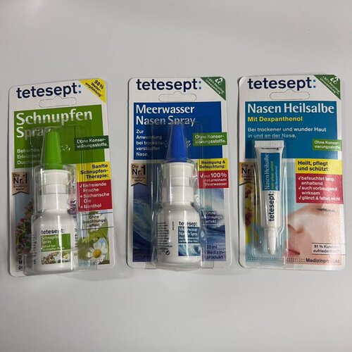 tetesept Schnupfen修复鼻黏膜软膏海水鼻过敏鼻腔流鼻子喷雾20ml