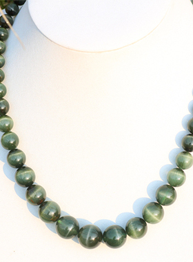 碧雅 绿发晶塔链典藏收藏水润水晶发晶项链 猫眼效应87.3g证书