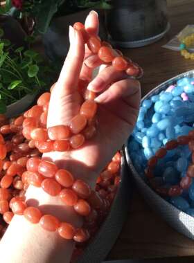 焦糖色太阳石随形旺夫时尚风手串