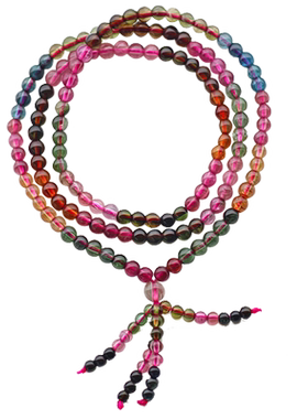 红绿蓝水晶小颗粒多圈彩虹碧玺