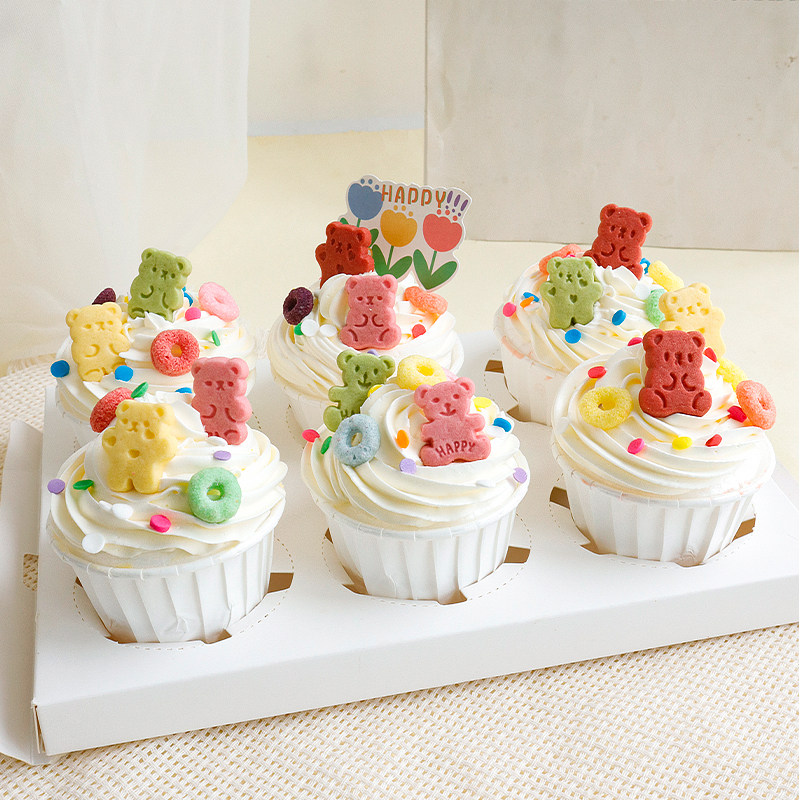 儿童生日纸杯蛋糕装饰彩色小熊饼干动物摆件纸质插旗甜品烘焙点缀,节庆用品/礼品,节日装扮用品,淘宝优惠券,粉丝福利购,淘宝优惠卷