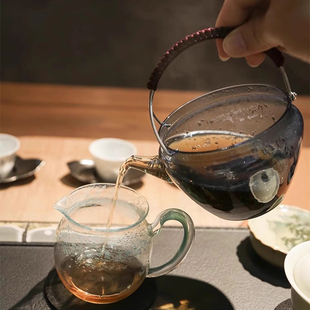 新羽玻璃提篮公道杯耐热大容量过滤茶海家用电陶炉可温茶煮茶公杯