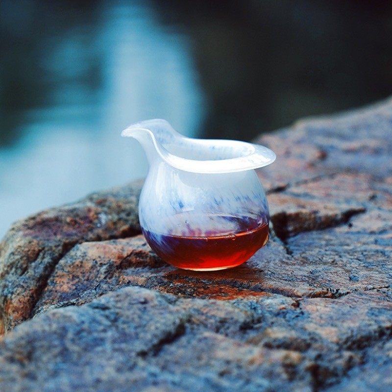 淘福玻心璃语玉兔玻璃公道杯原创设计茶海加厚手工匠人分茶器小号