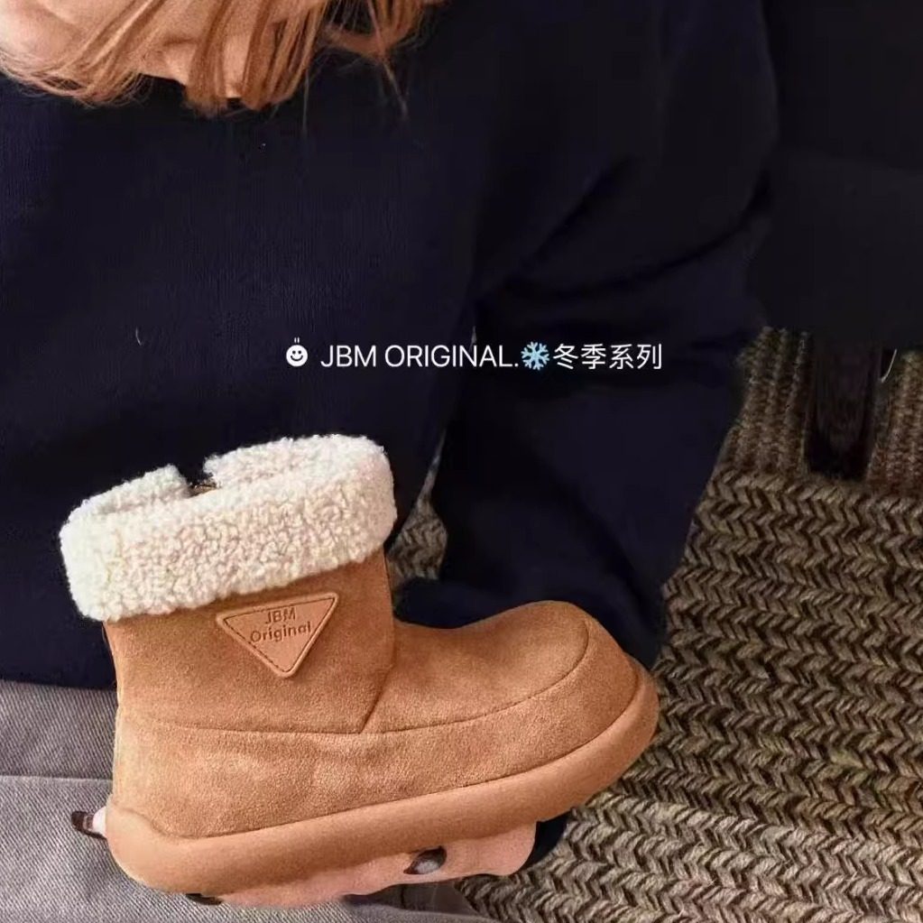 JBM 2025韩版儿童经典日系羊羔毛雪地靴冬季男女童百搭保暖勃肯鞋