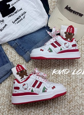 JBM中大童新款魔术贴红色KT儿童休闲运动板鞋休闲鞋百搭真皮童鞋