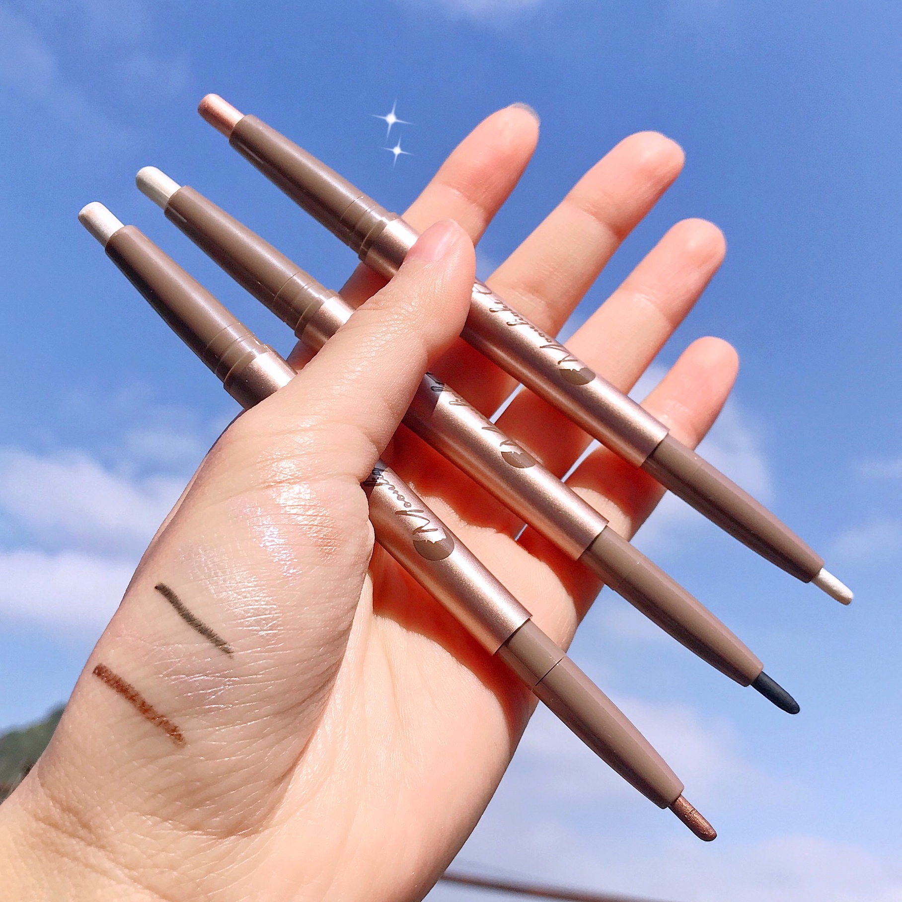 双头卧蚕笔 珠光白 香槟色 开内眼角高光提亮眼妆笔 无辜眼卧蚕棒