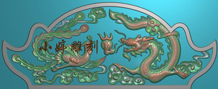 石材雕刻图石雕墓碑帽头龙凤精雕图龙凤戏珠碑头翘角浮雕图灰度图