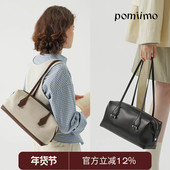 pomiimo原创合作款 大容量法式 精致枕头包单肩波士顿法棍包