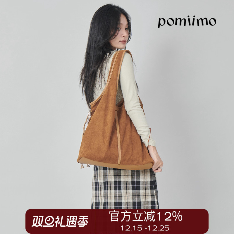 Pomiimo 麂皮绒轻便百搭大容量通勤柔软简约帆布包托特包单肩女包
