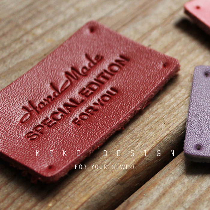 可可家手工真皮皮标手缝装饰