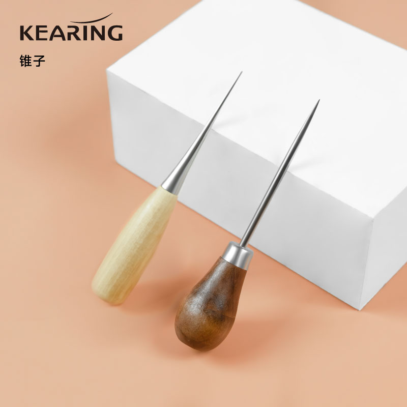 KL4科灵木柄锥千枚通短柄锥缝纫鞋服皮革专用定位钻钻孔锥直孔