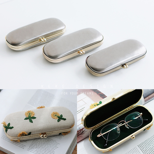 高级A+电镀眼镜盒口金手工布艺DIY盒仔无孔口金配件辅料包