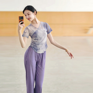 古典舞蹈服飘逸纱衣蝴蝶渐变演出服中国舞仙气身韵练功服汉唐基训