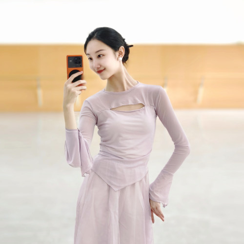 古典舞纱衣中国舞服装身韵形体服显瘦舞蹈上衣女民族舞练功服