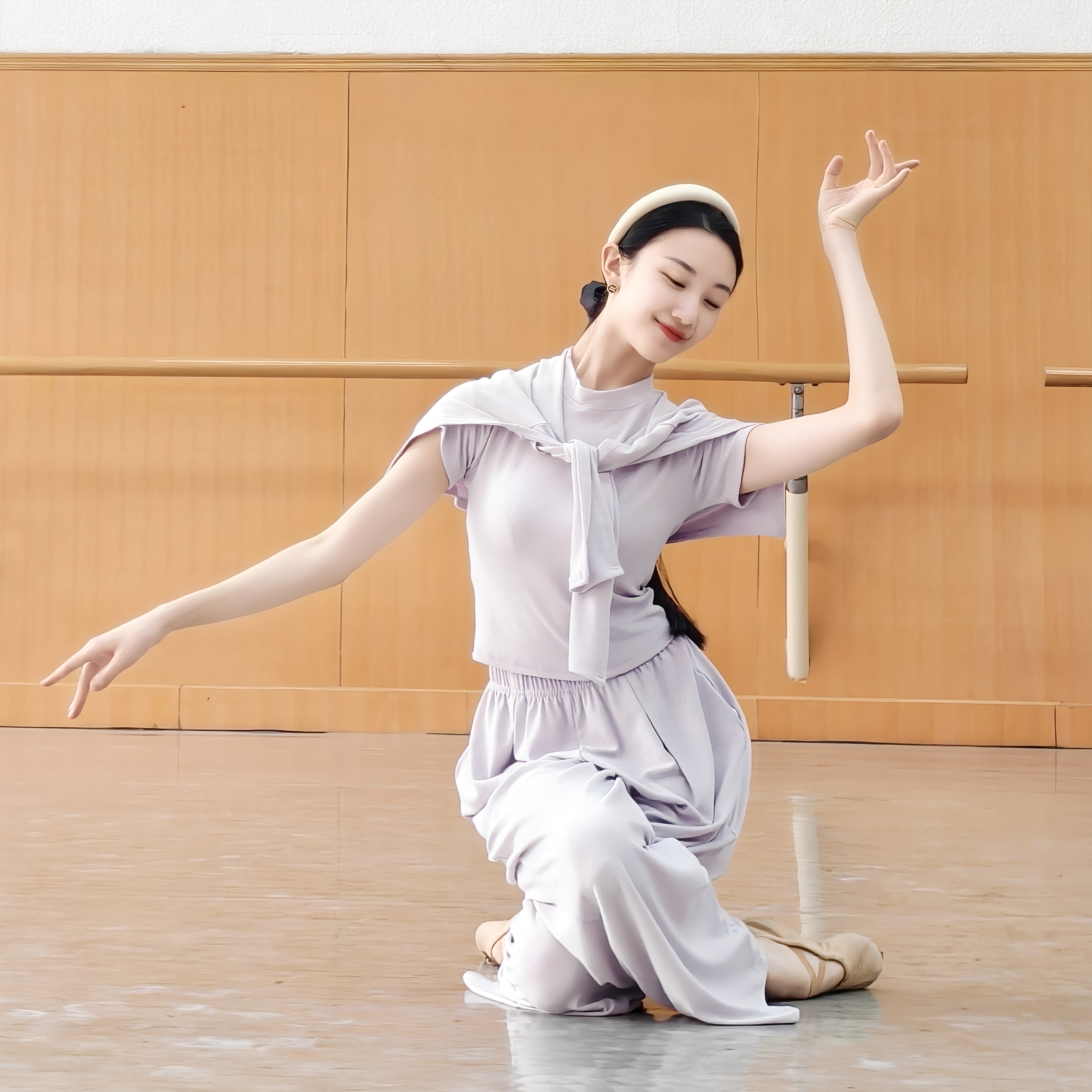 春夏现代舞练功服日常可穿短袖舞蹈服古典中国舞套装宽松形体瑜伽