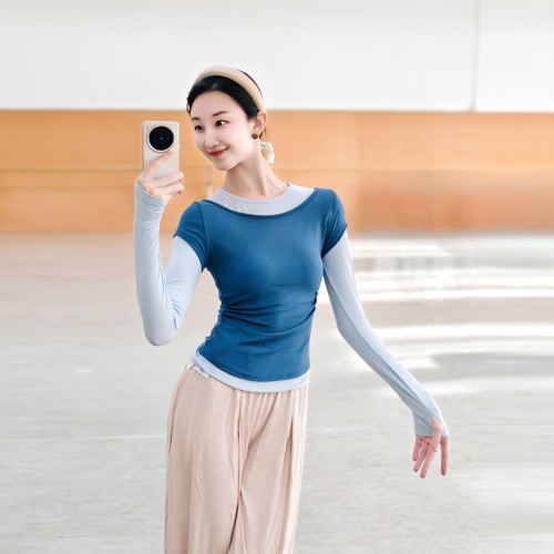 春秋现代舞假两件上衣舞蹈服中国古典形体练功服瑜伽芭蕾日常可穿