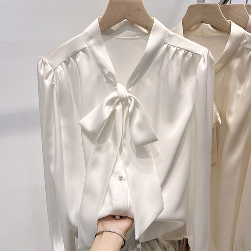 系带其他韩版新款V领雪纺衫