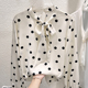 韩国气质显瘦系带圆点套头长袖 衬衫 雪纺衫 薄款 女秋季 2022新款