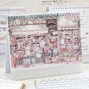 新款 2026年日历记事本ins风高颜值台历定制卡通桌面2025年历摆件