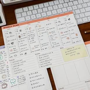 简约可撕月计划本工作学习周计划日程本拍纸本计划表日历计划本