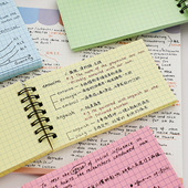 彩色方格线圈本 便签本便携随身小本子 考研简约单词本速记小横款