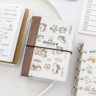 绑带式m5手帐本TN手账本活页本可爱猫咪网格空白日记本笔记本子