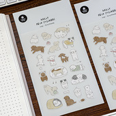 韩国suatelier狗狗贴纸furry friends手帐素材手账手机装 饰贴画