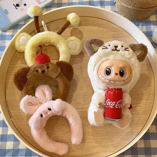 小小迷你新款搭配拉布布发箍娃衣配件马卡龙坐坐派对小熊头饰发饰