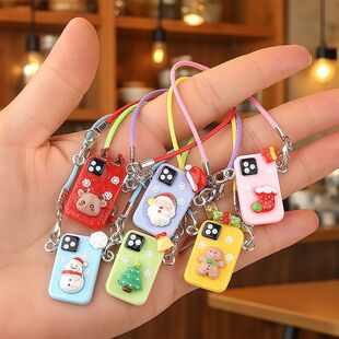 圣诞创意手工diy挂绳迷你模型场景配件123代娃娃包包装饰相机挂件