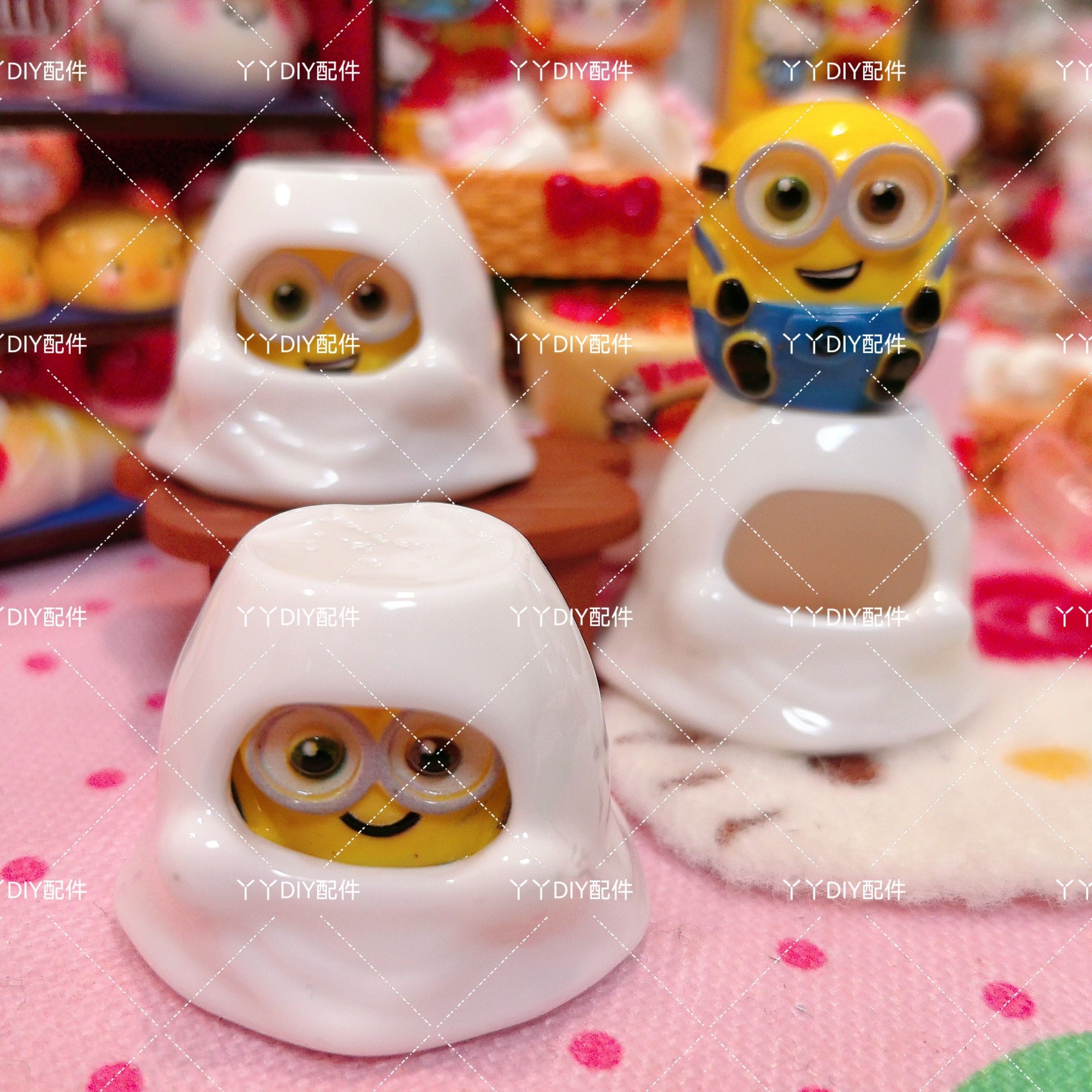 仿真定制食玩小黄人幽灵DIY树脂配件过家家娃娃屋摆件场景