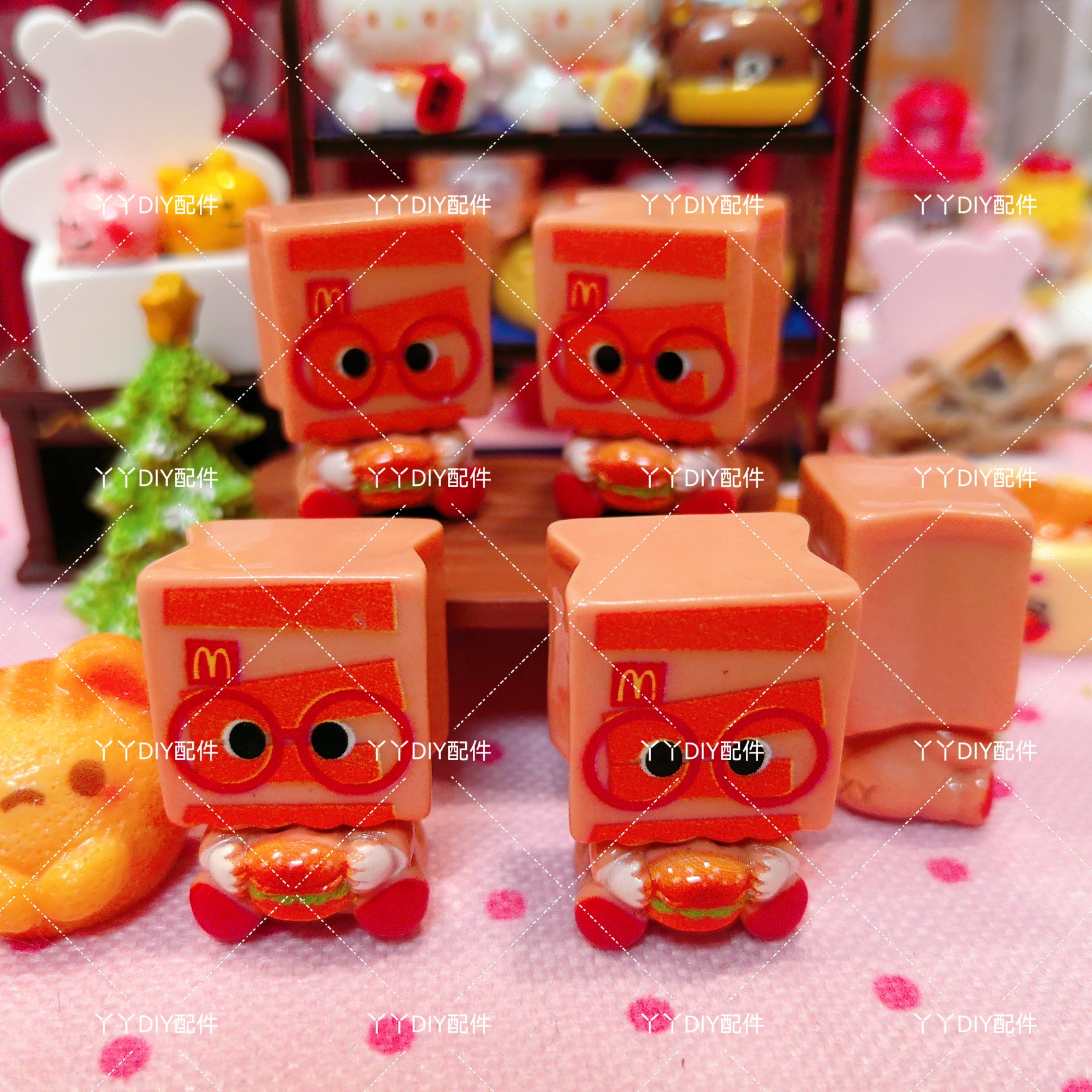 微缩仿真定制食玩立体汉堡包袋套头DIY树脂配件过家家娃娃屋摆件