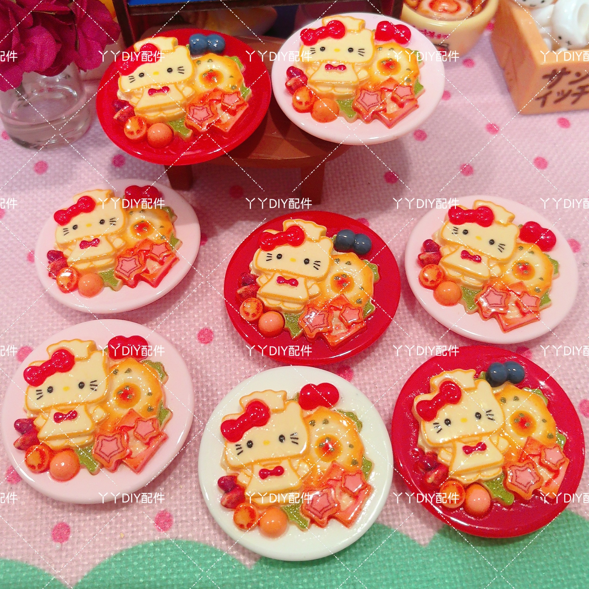 仿真定制食玩KT美味吐司煎蛋DIY树脂配件过家家娃娃屋摆件场景