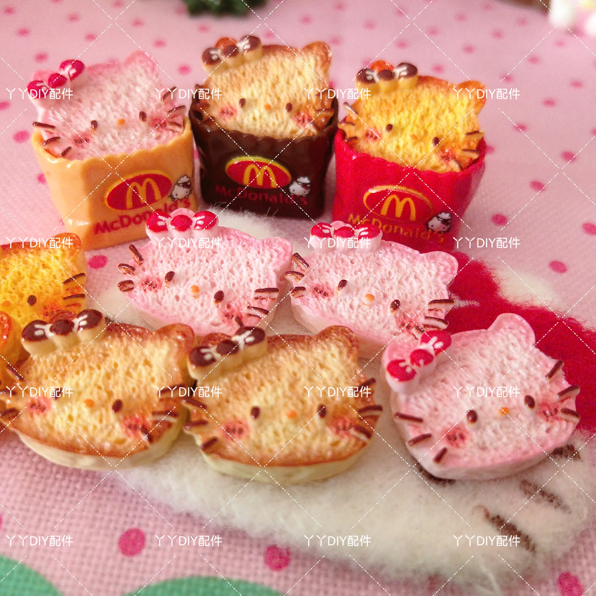 微缩定制食玩KT猫麦当当吐司袋DIY树脂配件过家家娃娃屋摆件场景