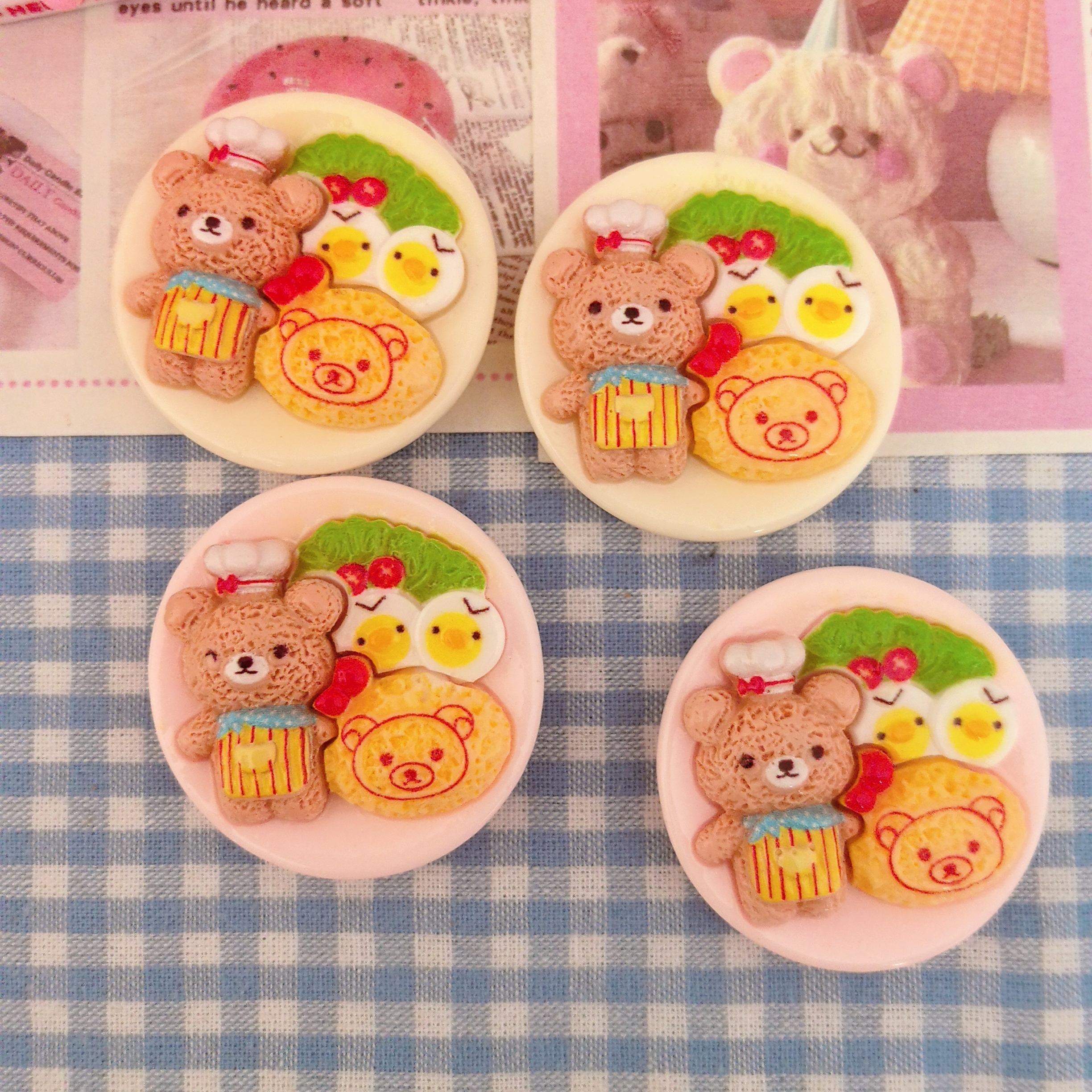 仿真微缩定制食玩轻松熊蛋包饭餐盘diy树脂配件娃娃屋过家家摆件