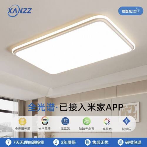 接入米家APP客厅灯极简超薄超亮灯具奶油风LED卧室灯书房灯网红灯
