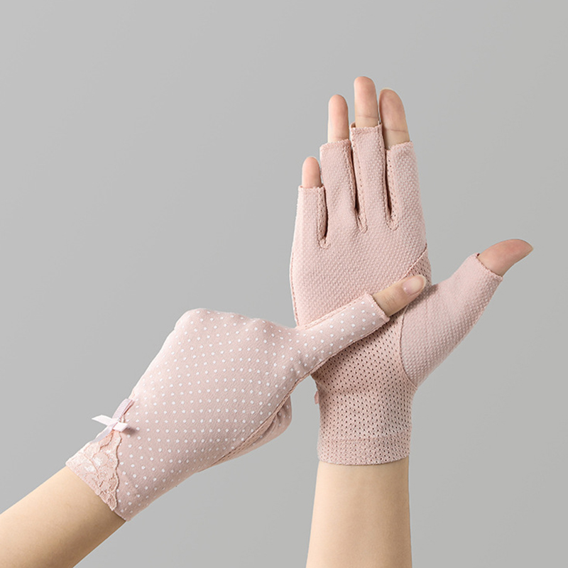 防曬手套防紫外線防滑露指純棉