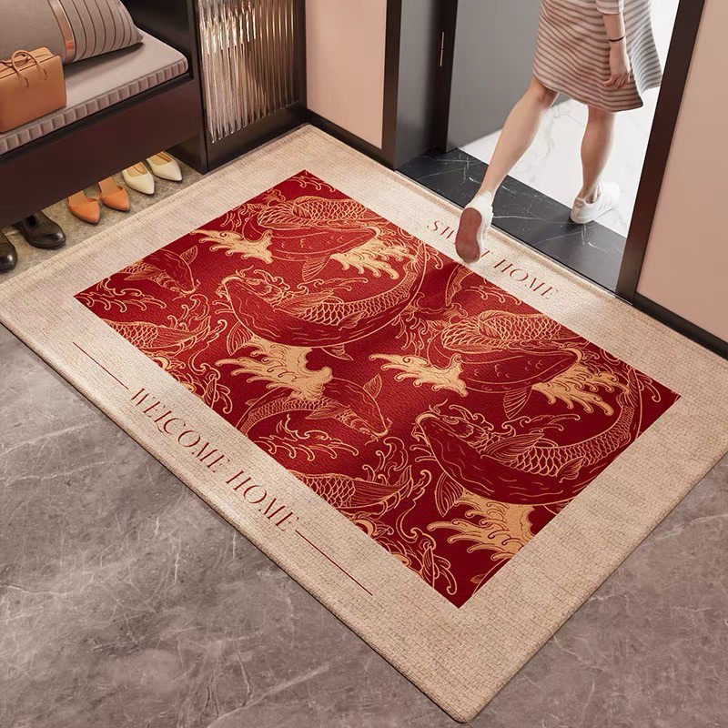 马年红色入户门垫玄关大门口耐脏耐磨防滑地毯垫喜庆进门脚垫圈绒,居家布艺,入户地垫,淘宝优惠券,粉丝福利购,淘宝优惠卷