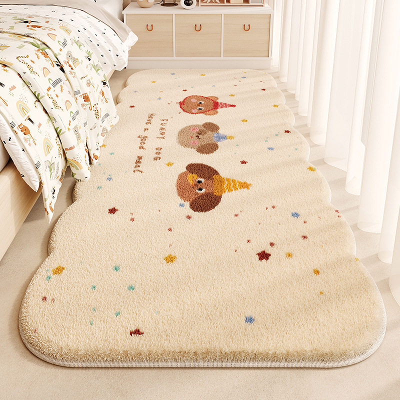 卧室床边专用地毯防摔地垫超厚高级感儿童女孩房间毛绒长条脚垫,居家布艺,床边毯,淘宝优惠券,粉丝福利购,淘宝优惠卷