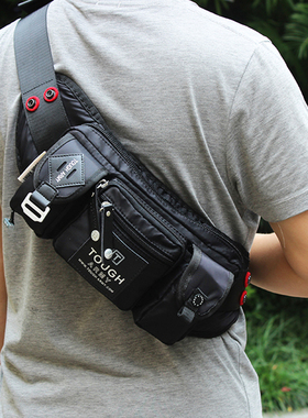 TOUGH潮牌ins男士多功能腰包大容量水壶户外运动休闲尼龙防水胸包