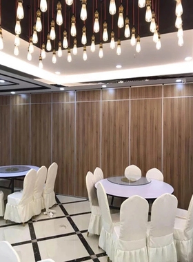 江西赣州酒店活动隔断折叠门吊轨道办公室移动隔墙饭店推拉屏风