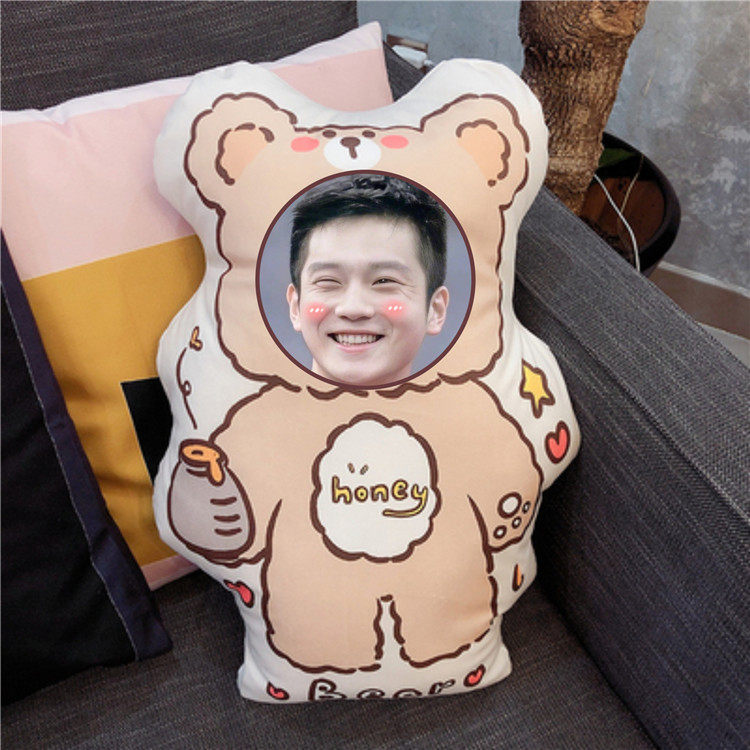 小胖樊振东人形抱枕定制照片diy异形靠垫枕头q版可爱公仔真人玩偶