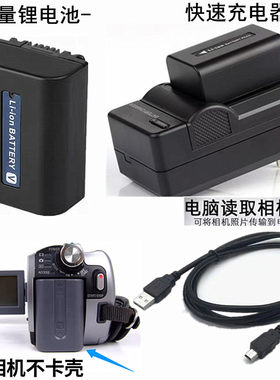 适用索尼SR10E SR11 SR12E SR42E SR47E摄像机电池+充电器+数据线