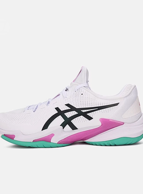 亚瑟士Asics COURT FF 3 减震白蓝低帮男女款网球鞋1041A370-101