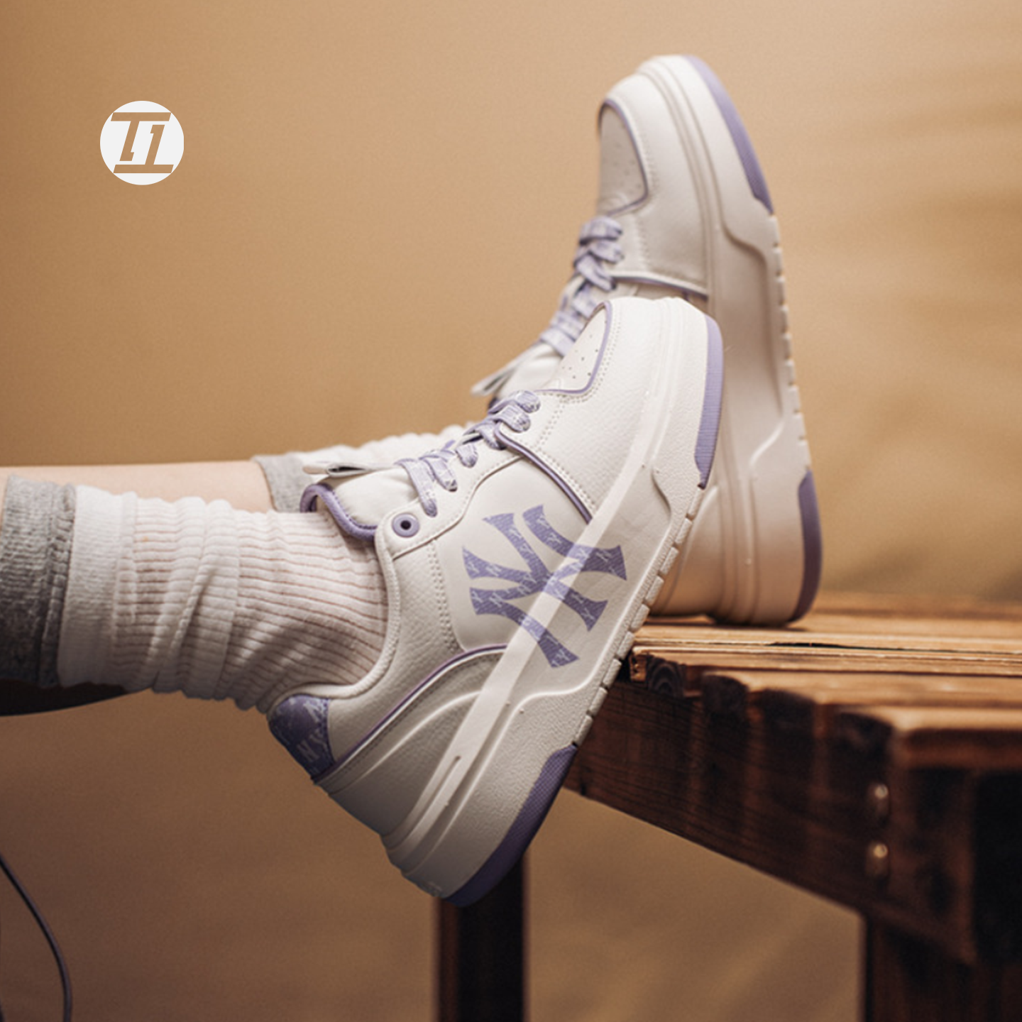 MLB 男鞋女鞋2026春季新款情侣复古老花厚底板鞋学长鞋 3ASXM046N